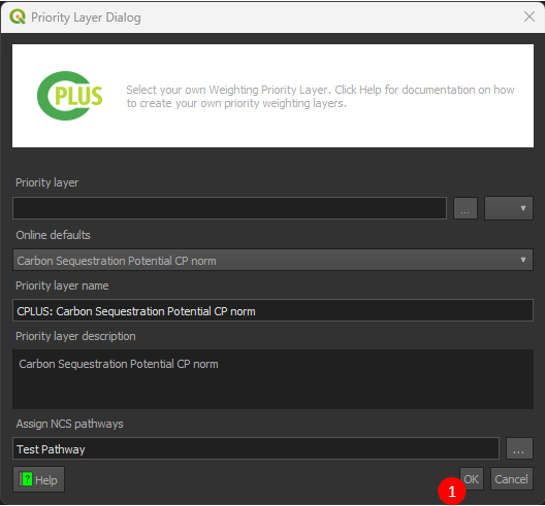 Priority layer editing/adding dialog