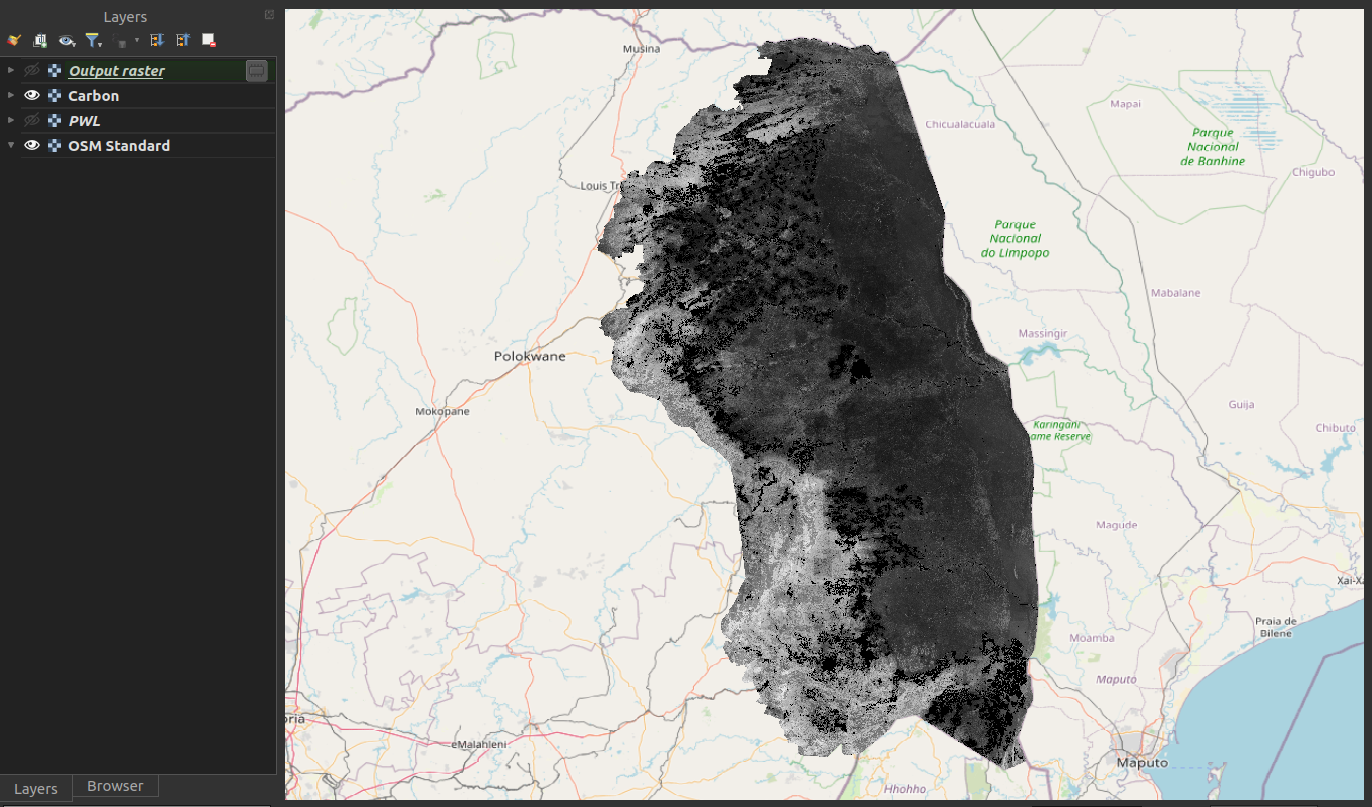 QGIS Carbon Not filled