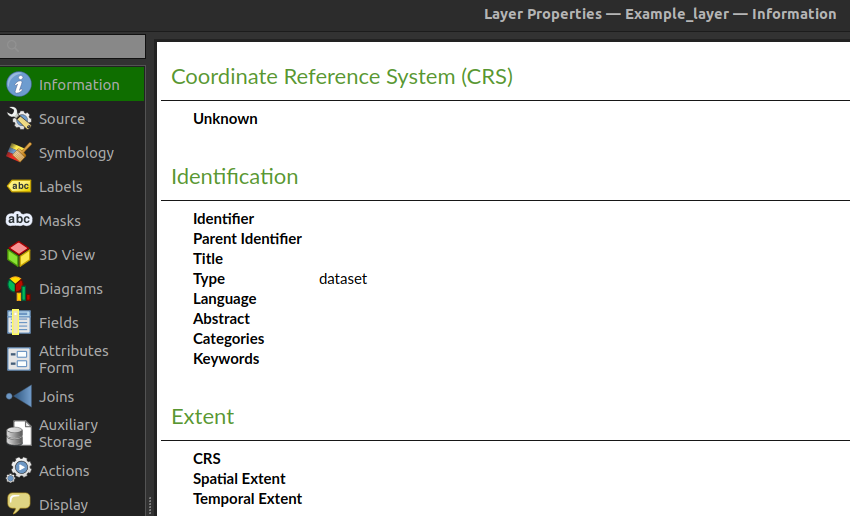 QGIS Properties CRS