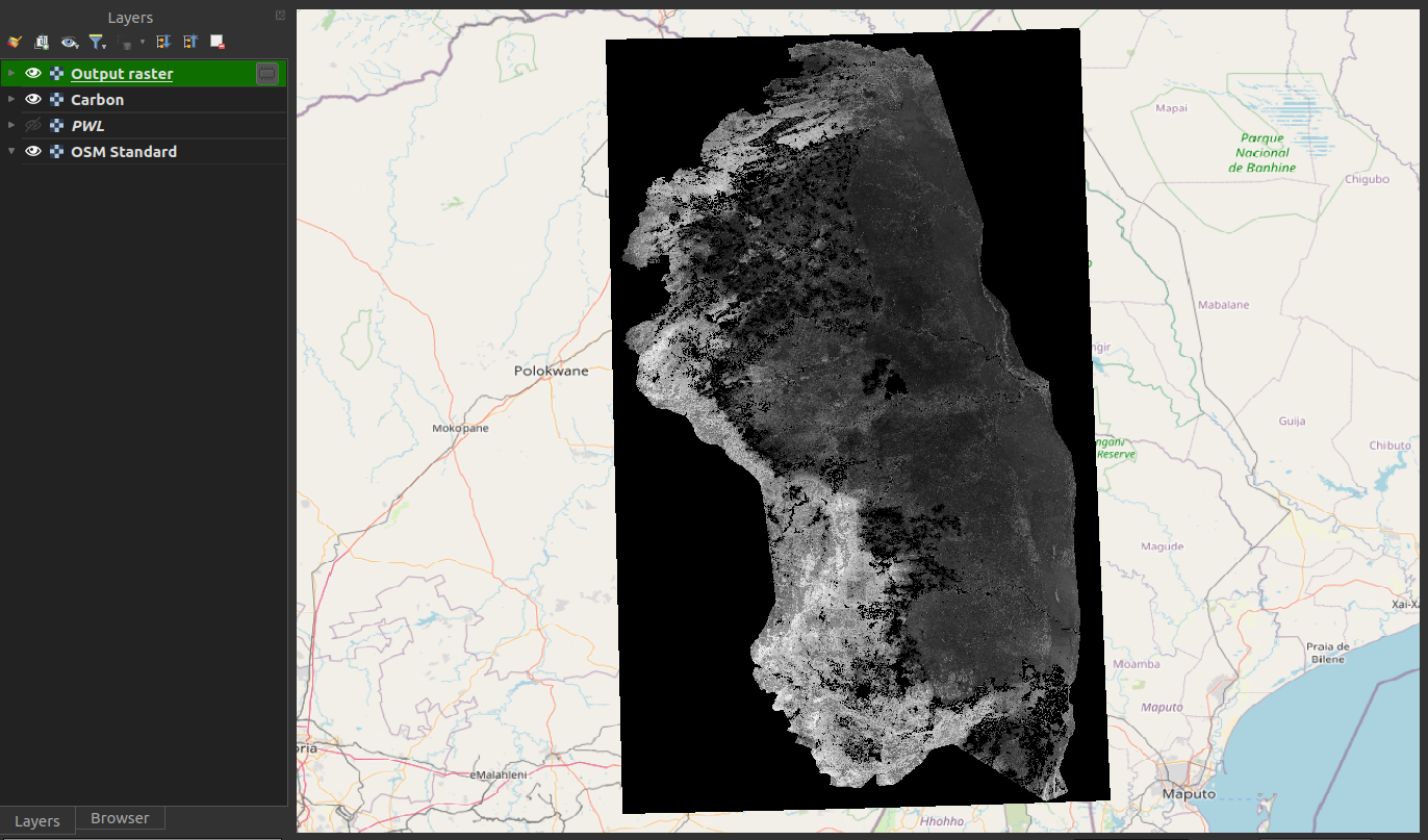 QGIS Raster Filled