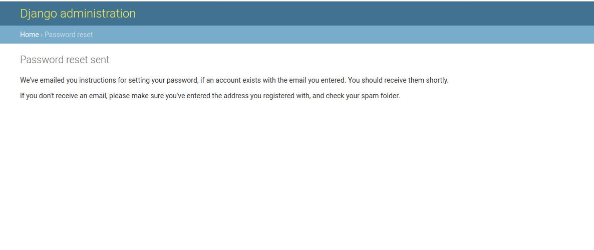 reset password page