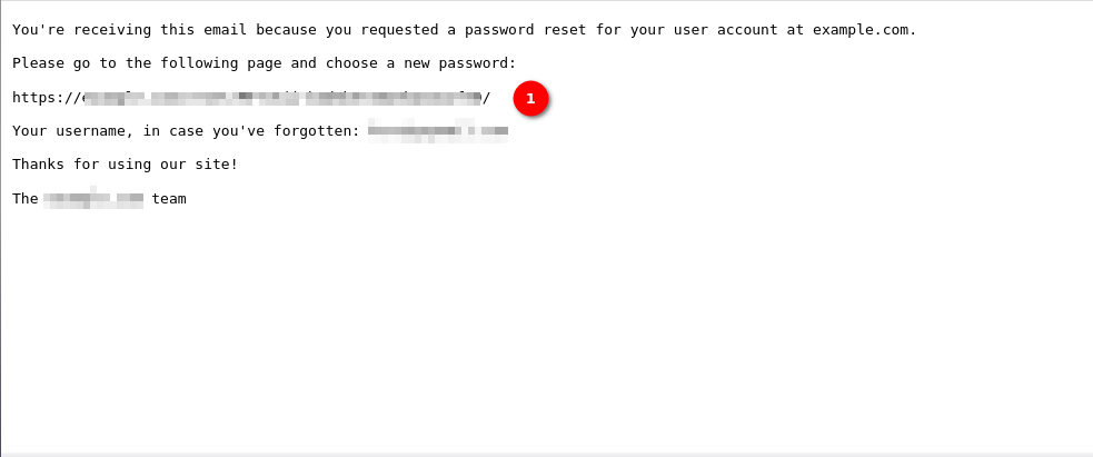 reset password email