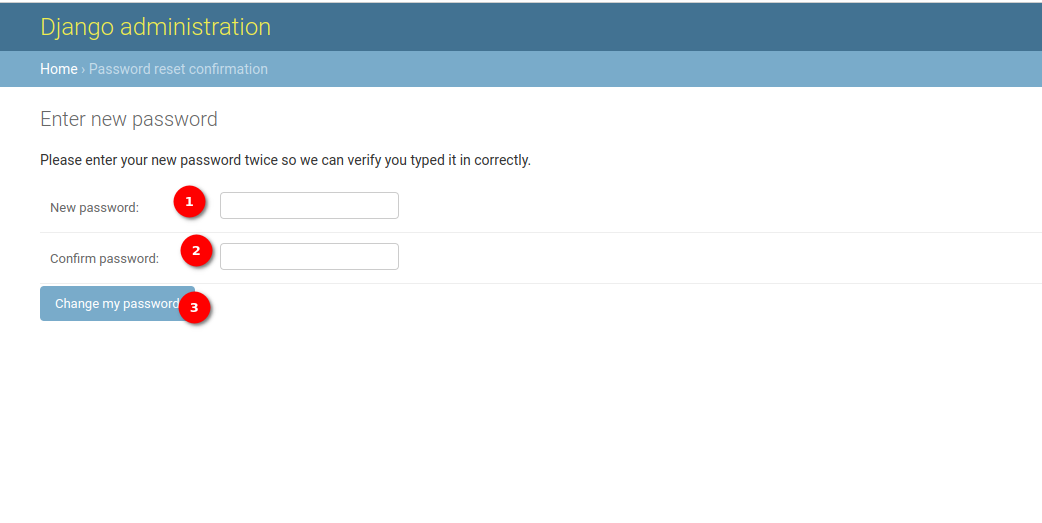 reset password confirmation