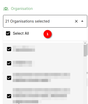 Organisation filter