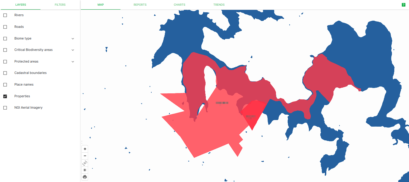 Properties layer with map - zoomed in