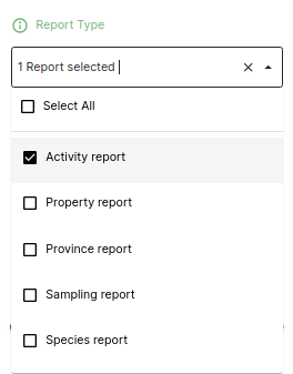 Reports Type Filter